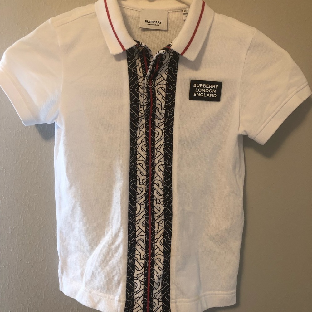 Burberry Boys Polo White Shirt Size 6